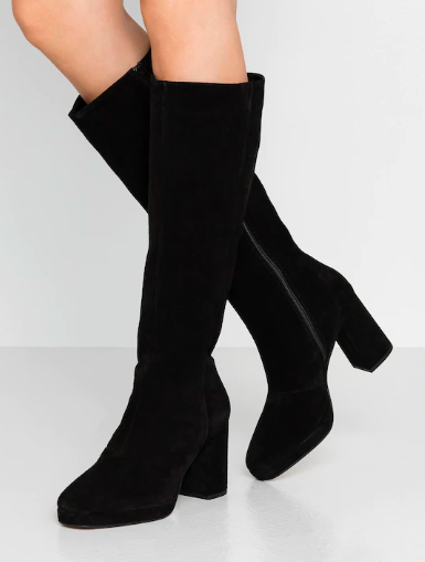 TORONTO Leather Black Knee Boots