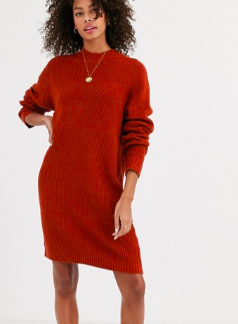 ASOS DESIGN drop stich detailed sweater dress