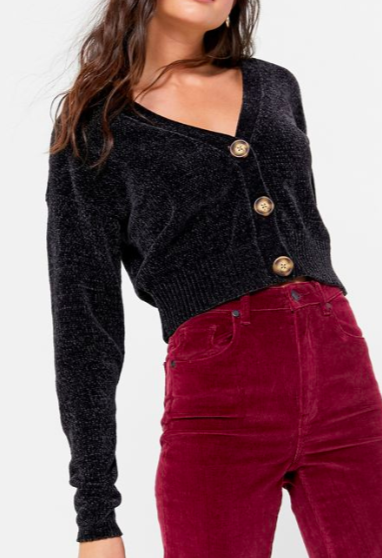 UO Honey Plush Cropped Cardigan