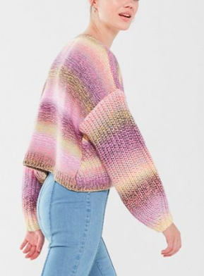 UO Lofty Space-Dye Cable Knit Sweater