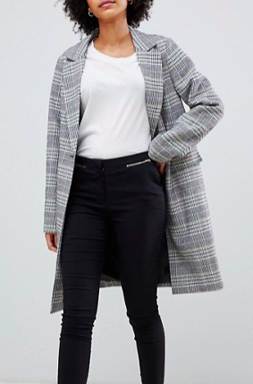 New Look tailored coat in mixed check