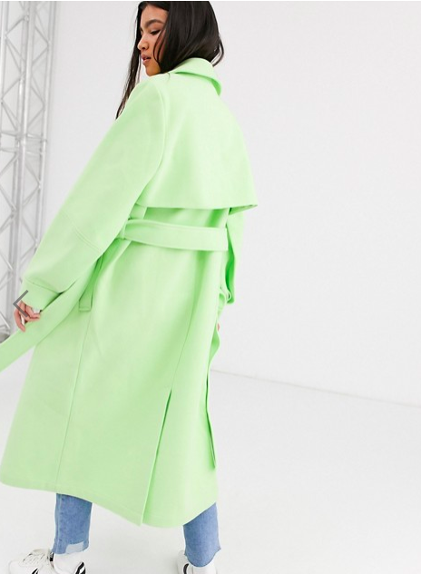 ASOS DESIGN coat with extreme sleeves in mint