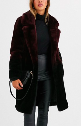 Urbancode coat in ombre faux fur