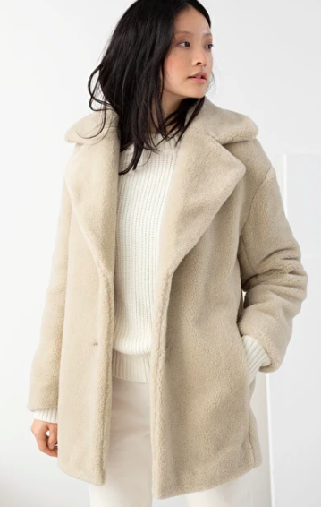 Stories Faux Fur Wool Blend Jacket