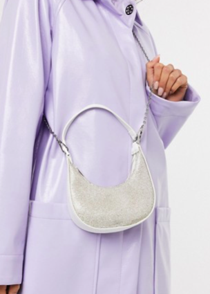 ASOS DESIGN micro 90s bag in rhinestone