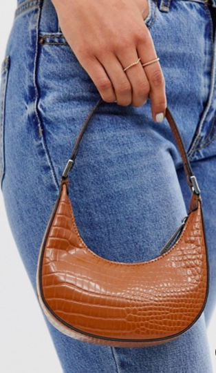 ASOS DESIGN micro 90s bag in croc