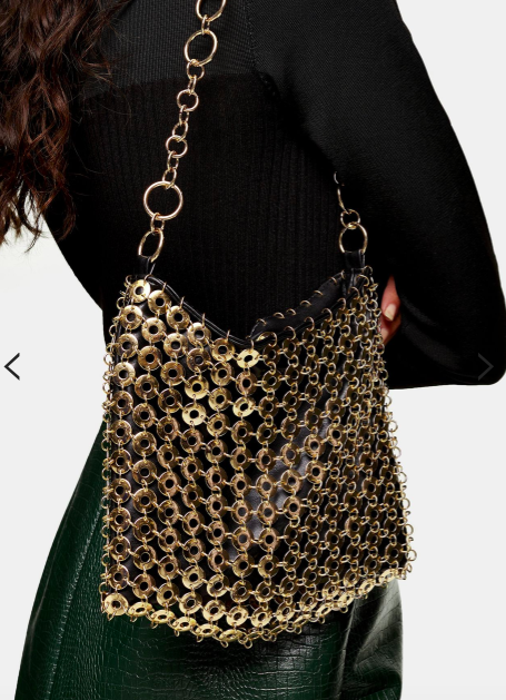 Topshop SURPRISE Gold Chain Shoulder Bag