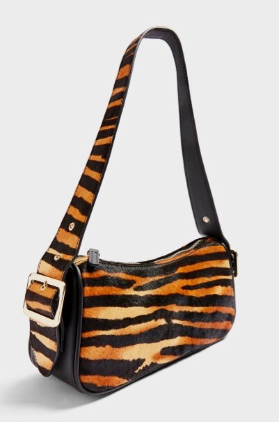 Topshop SLICK Tiger Print Shoulder Bag