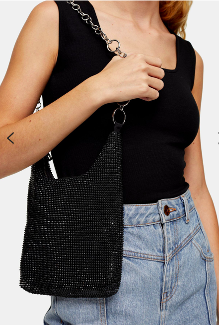 Topshop STUDIO Diamante Shoulder Bag