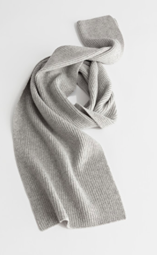 Stories Cashmere Ribbed Knit Scarf