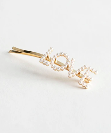 Stories Pearl 'Love' Pendant Hairpin