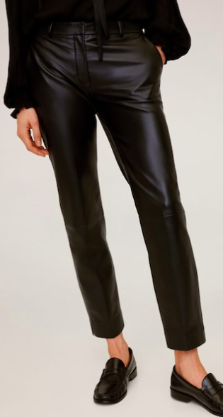 MAngo Leather crop trousers