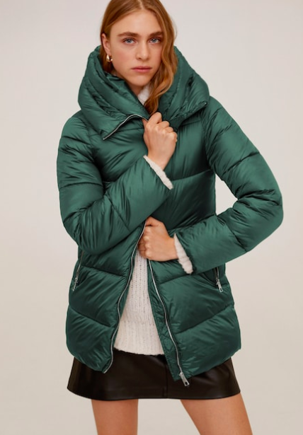 Mango Hood quilted coat