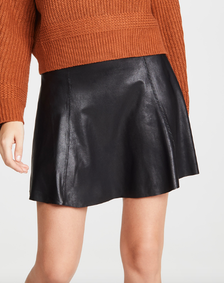 SPANX Faux Leather Skater Skirt  