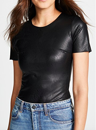 Commando Faux Leather Tee Bodysuit  