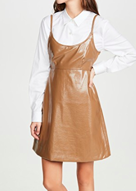 GANNI Patent Faux Leather Mini Dress  