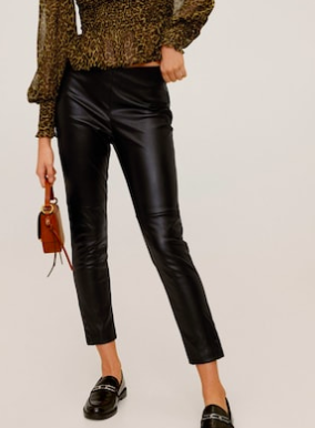 Mango Slim-fit faux leather pants