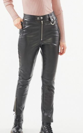 UO Kaia Faux Leather High-Waisted Moto Pant