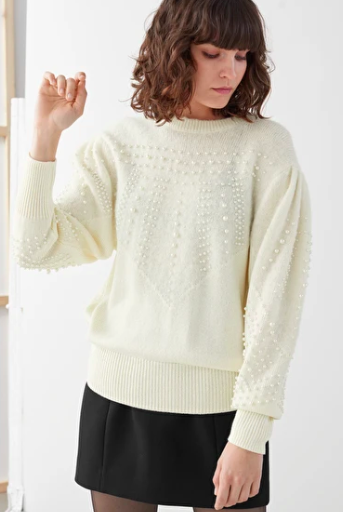 Pearl Embellished Knitted Sweater