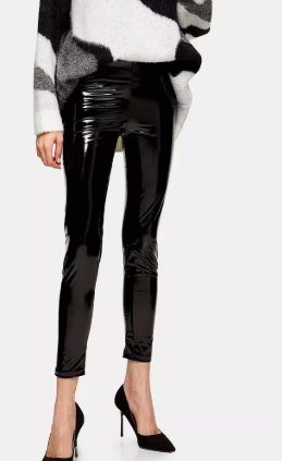 Topshop Black Vinyl Leggings