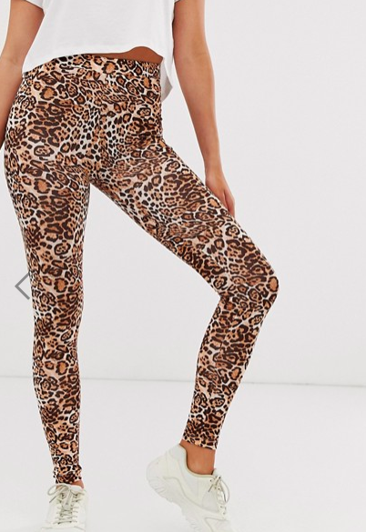 ASOS DESIGN leggings in leopard print
