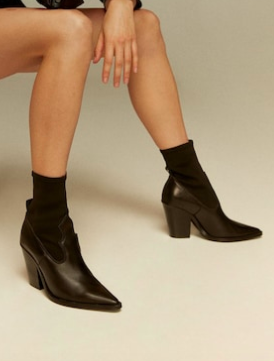Mango Elastic panels leather ankle boots