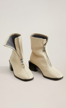 Mango Zipped leather ankle boots