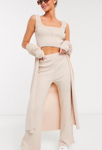 ASOS DESIGN two-piece knitted wide leg pants