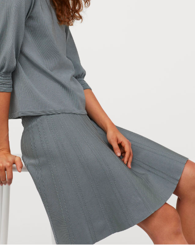 HM Fine-knit Viscose-blend Skirt