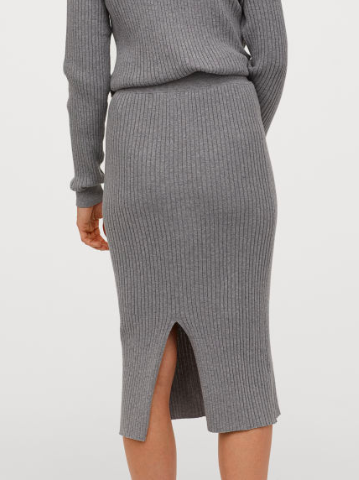 HM Rib-knit Cotton-blend Skirt