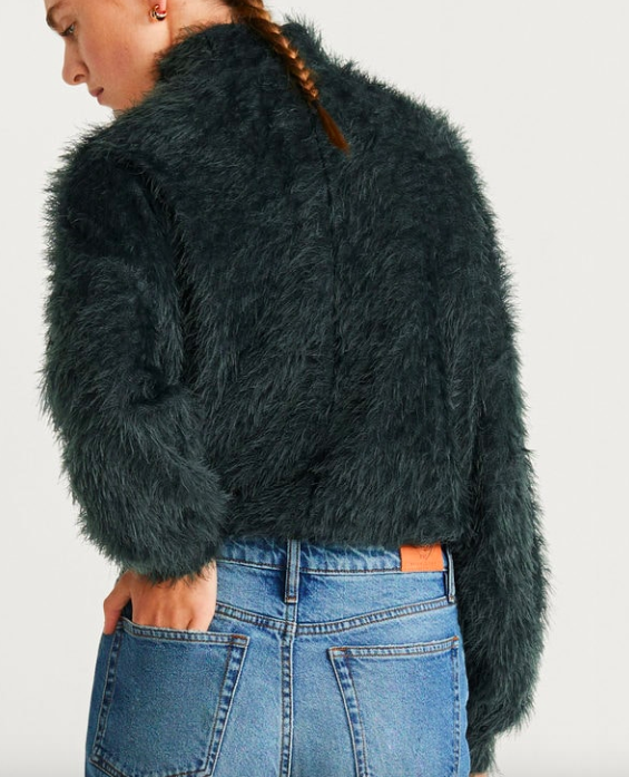 Mango Faux-fur textured sweater