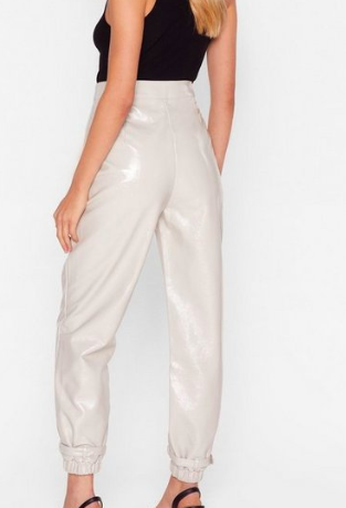 Feeling Vinyl High-Waisted Buckle Pants