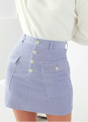 Stories Organic Cotton Corduroy Mini Skirt