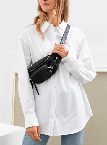 Stories Oversized Pearl Button Cotton Shirt