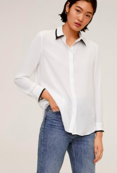 Mango Contrasting finish blouse