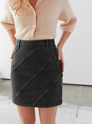 Stories Organic Cotton Denim Mini Skirt