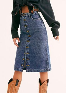 Lee High-Rise A-Line Midi Skirt