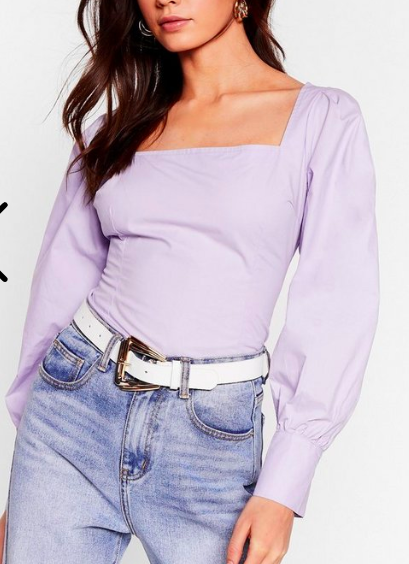 You Know We Square Puff Sleeve Blouse