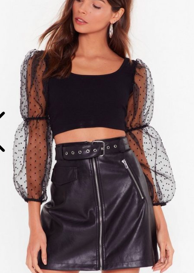 Quit Meshin' Square Neck Crop Top