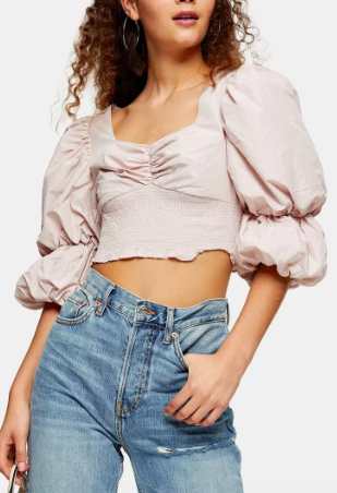 TOPSHOP Lilac Puff Sleeve TOP