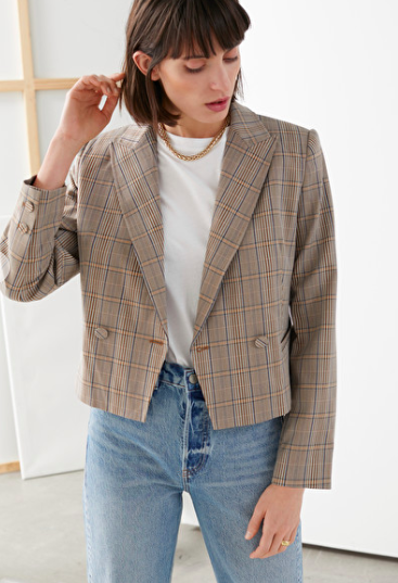 Stories Cropped Double Breasted Blazer