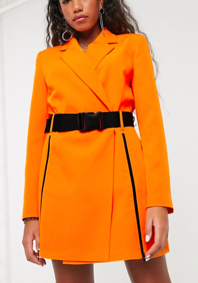 COLLUSION fitted blazer dress with waist belt