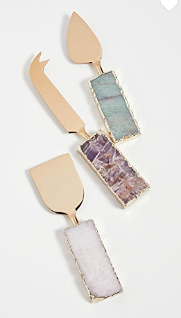 Anthropologie Agate Cheese Knives 