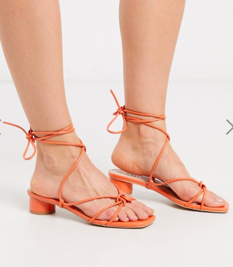 RAID Isobel heeled strappy sandals in coral