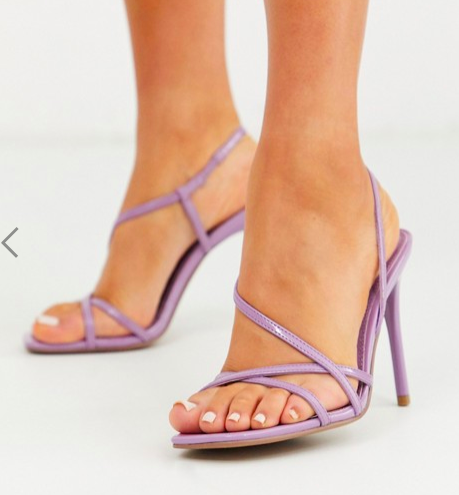 ASOS DESIGN Notorious strappy heeled sandals in lilac