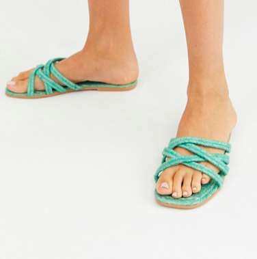 ASOS DESIGN Jazzie espadrille flat sandals in mint