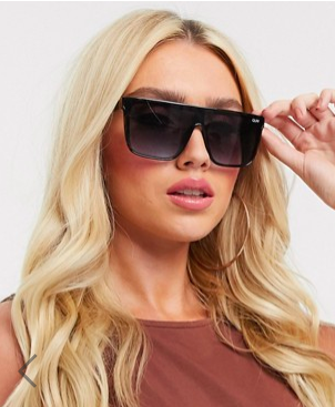 Quay Australia x Chrissy Nightfall flatbrow visor sunglasses in tort