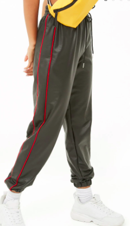 Coated Piped-Trim Joggers