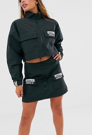 adidas Originals ryv patch pocket skirt in black