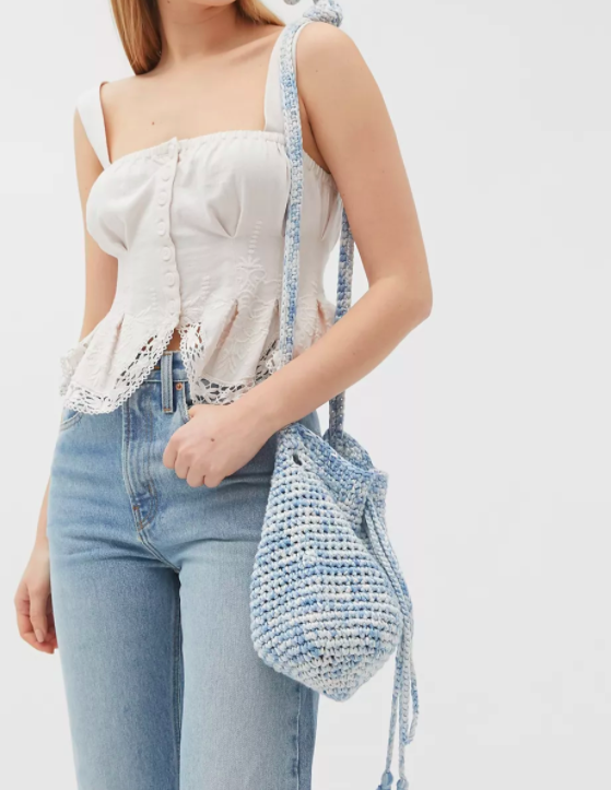 UO Jade Crochet Bucket Bag